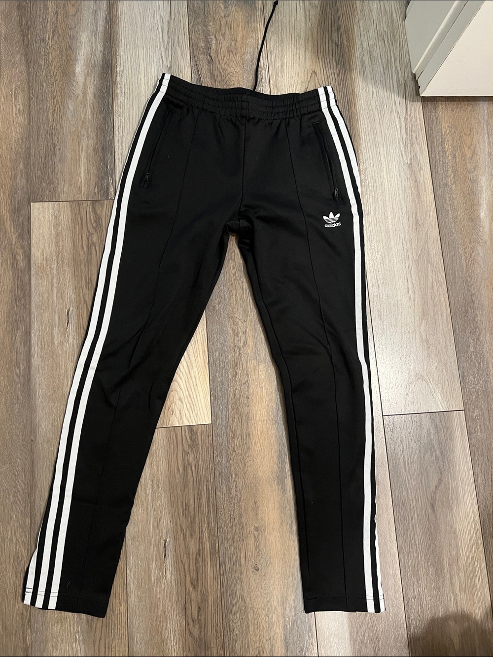 adidas Black Joggers with White Triple Stripes
